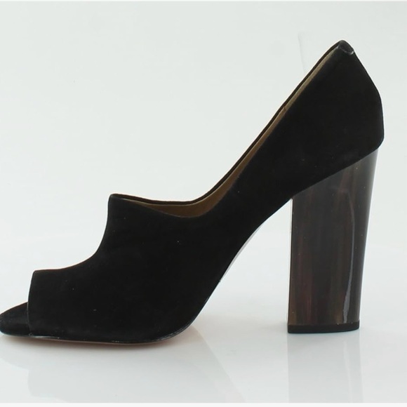 Coach women’s Roslyn Black Suede Peep Toe Heels - Picture 3 of 11